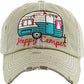 Happy Camper Vintage Distressed Ballcap